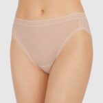 Gossamer Mesh Hi Cut Brief Underwear - Champagne