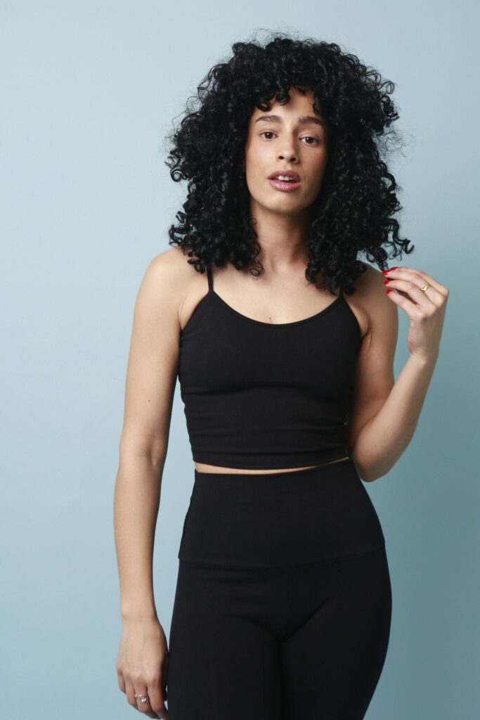 Scoop Crop Vest in Black – All Year Round Bra Free Dream Top by Manners LDN