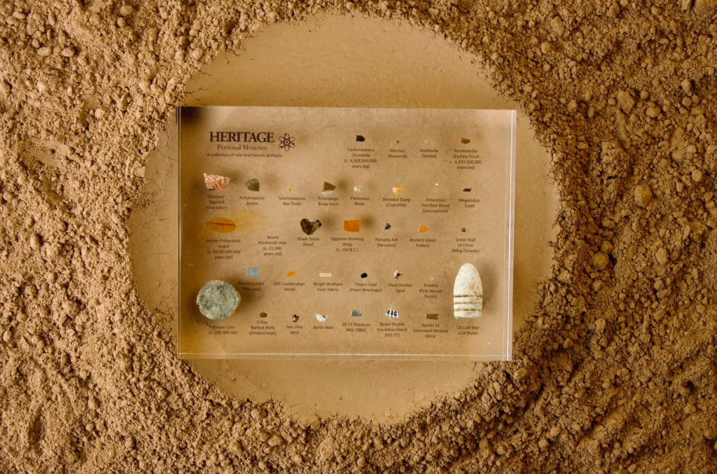 Heritage Personal Museum
Heritage Museum Collection of Historical Artifacts
Personal Museum 33 Historical Artifacts
Meteorites Dinosaur Fossils and Historical Artifacts
Apollo 11 Command Module Metal Artifacts
Exceptional Learning Tool: Heritage Museum Artifacts