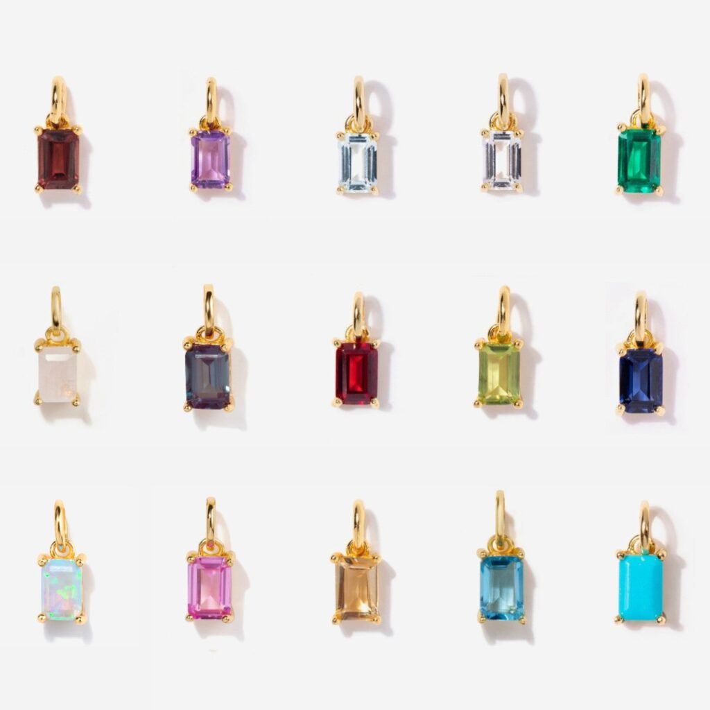 14k Gold Plated Birthstone Charms