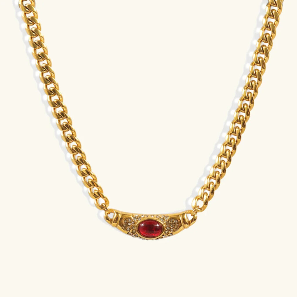 Vintage Isabella Necklace 18K waterproof gold pendant