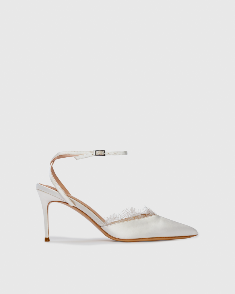 Lace 80 Pump White Satin Restock May