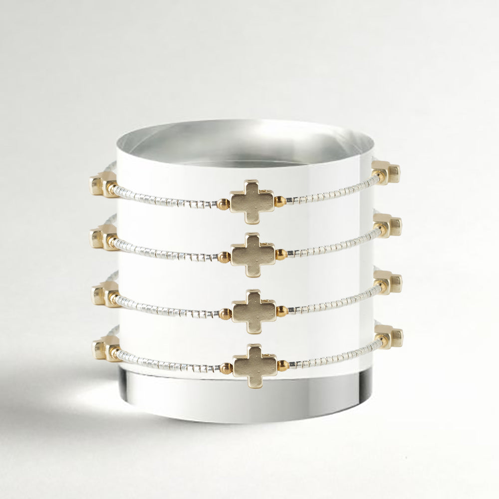 Faithful Bangle Silver: Casual Style with Color and Faith