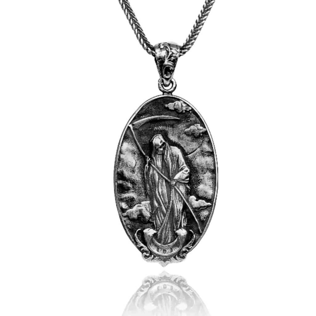 Handmade Sterling Silver Life And Death Double Sided Necklace
